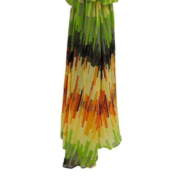 Sugarlips Dress High Low Midi Strappy Colorful Rainbow Jagged Striped Sz S - Picture 10 of 10